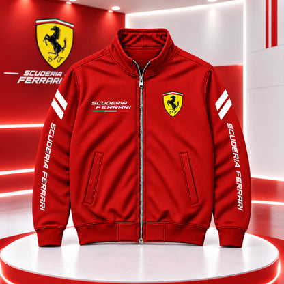 Scuderia Ferrar Racing Zipper Stand Collar Jacket