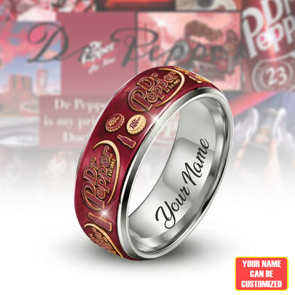 Personalized Dr Pepper Custom Alloy Ring