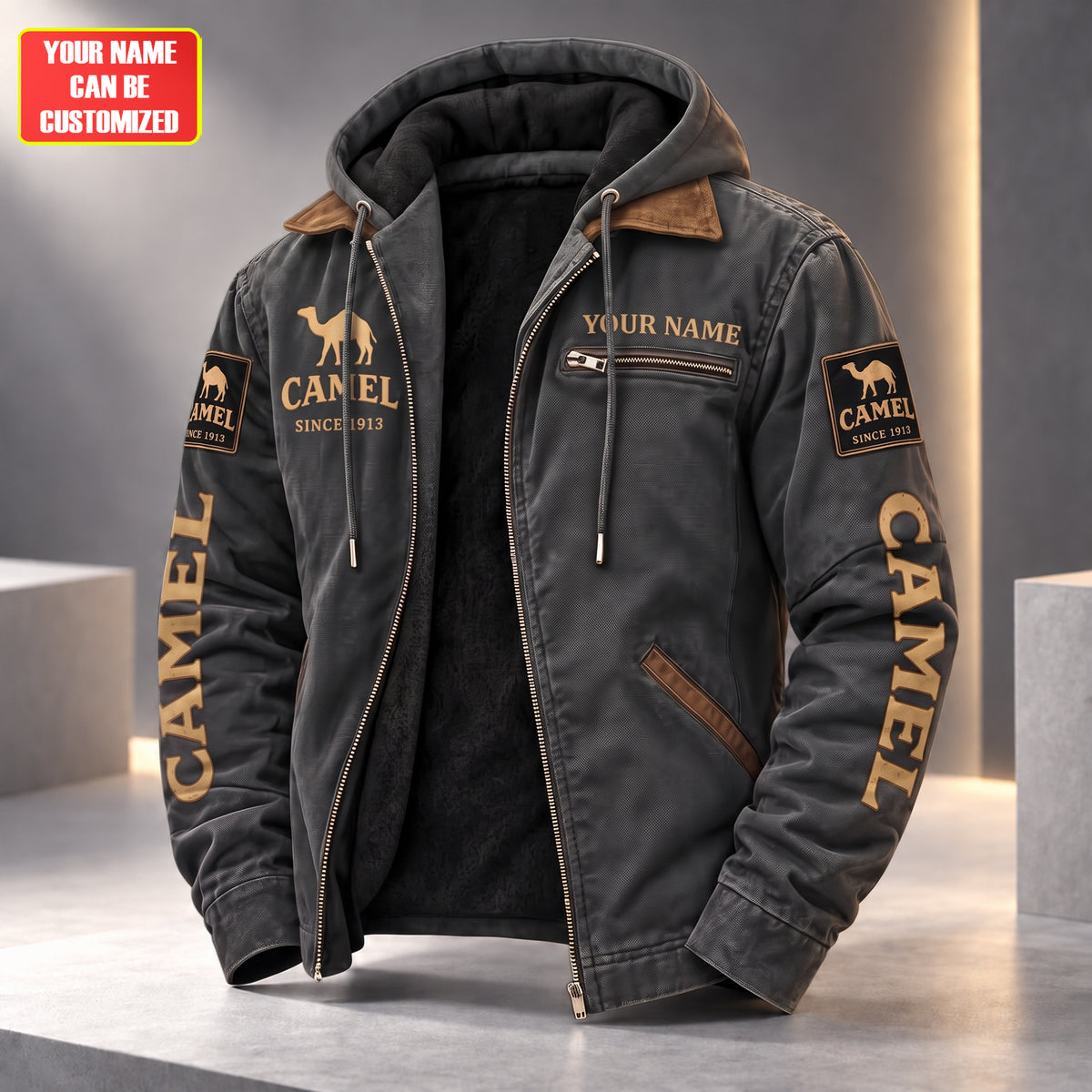 Camel Since 1913 Fur lining Paddle Jacket, Personalized Camel Jacket