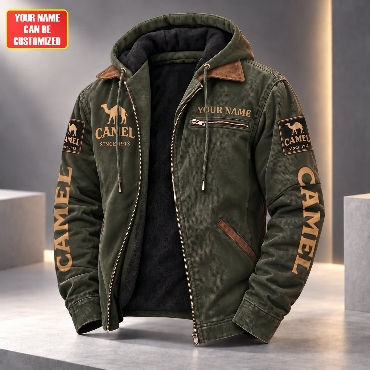 Camel Since 1913 Fur lining Paddle Jacket, Personalized Camel Jacket