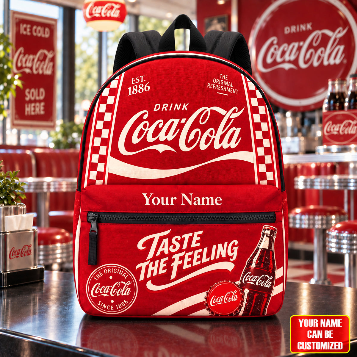 Cola Taste The Feeling Since 1886 Backpack, Personalized Cola Backpack V6