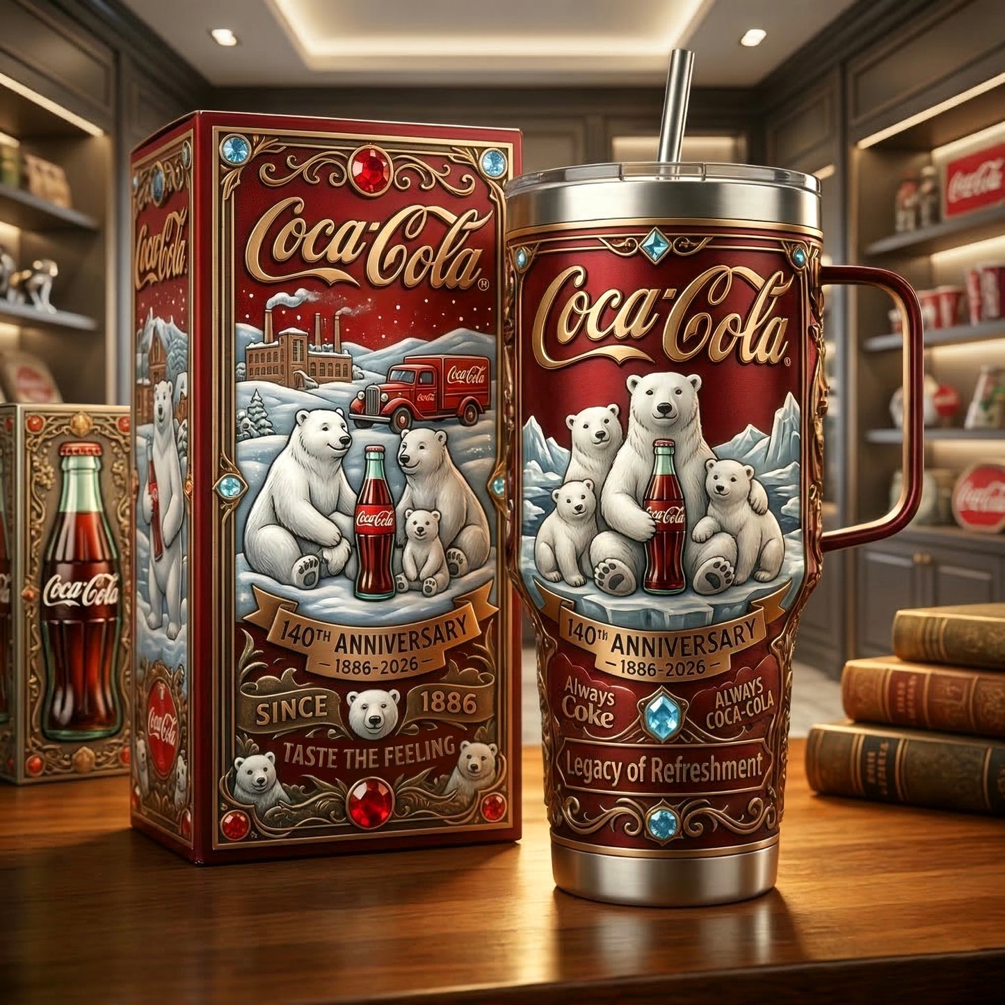 Cola 140th Anniversary Insulated Tumbler 30oz V8 , Cola Tumbler 40oz
