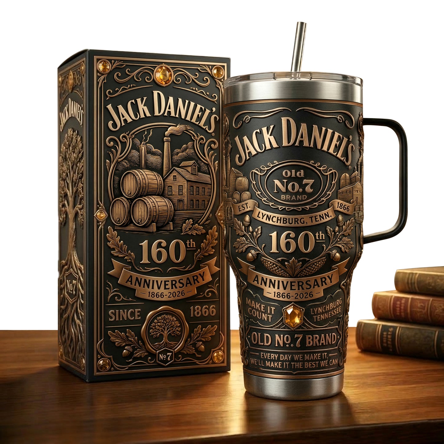 Jack Dani 160th Anniversary Insulated Tumbler 30oz V10 , Jack Dani Tumbler 40oz