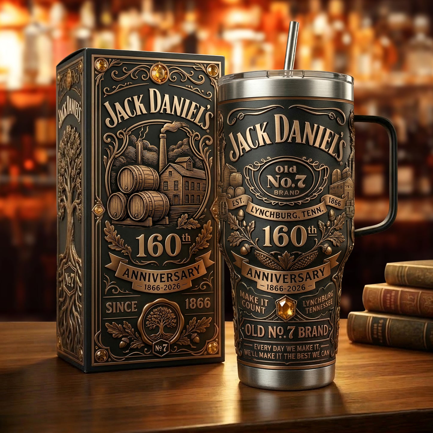 Jack Dani 160th Anniversary Insulated Tumbler 30oz V10 , Jack Dani Tumbler 40oz
