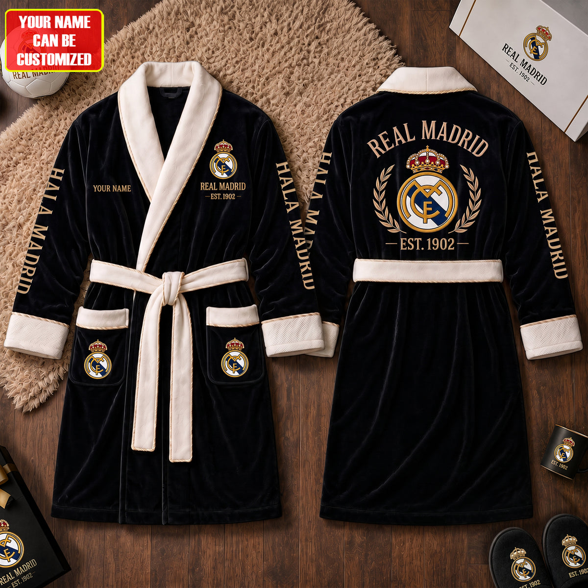 Personalized Real C.F. EST. 1902 Fleece Bathrobe