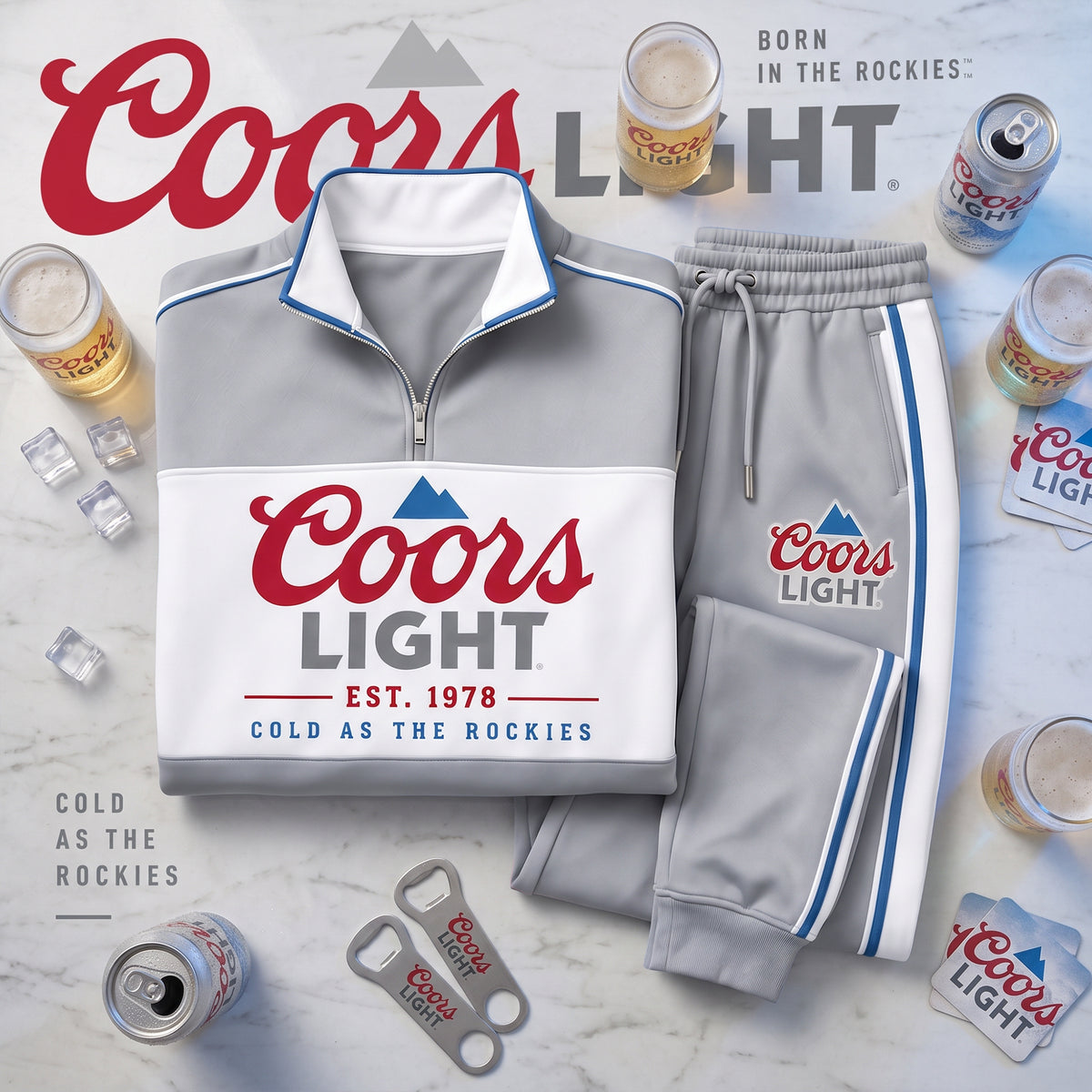 Coors Lght EST. 1978 Stand Collar Zip Set