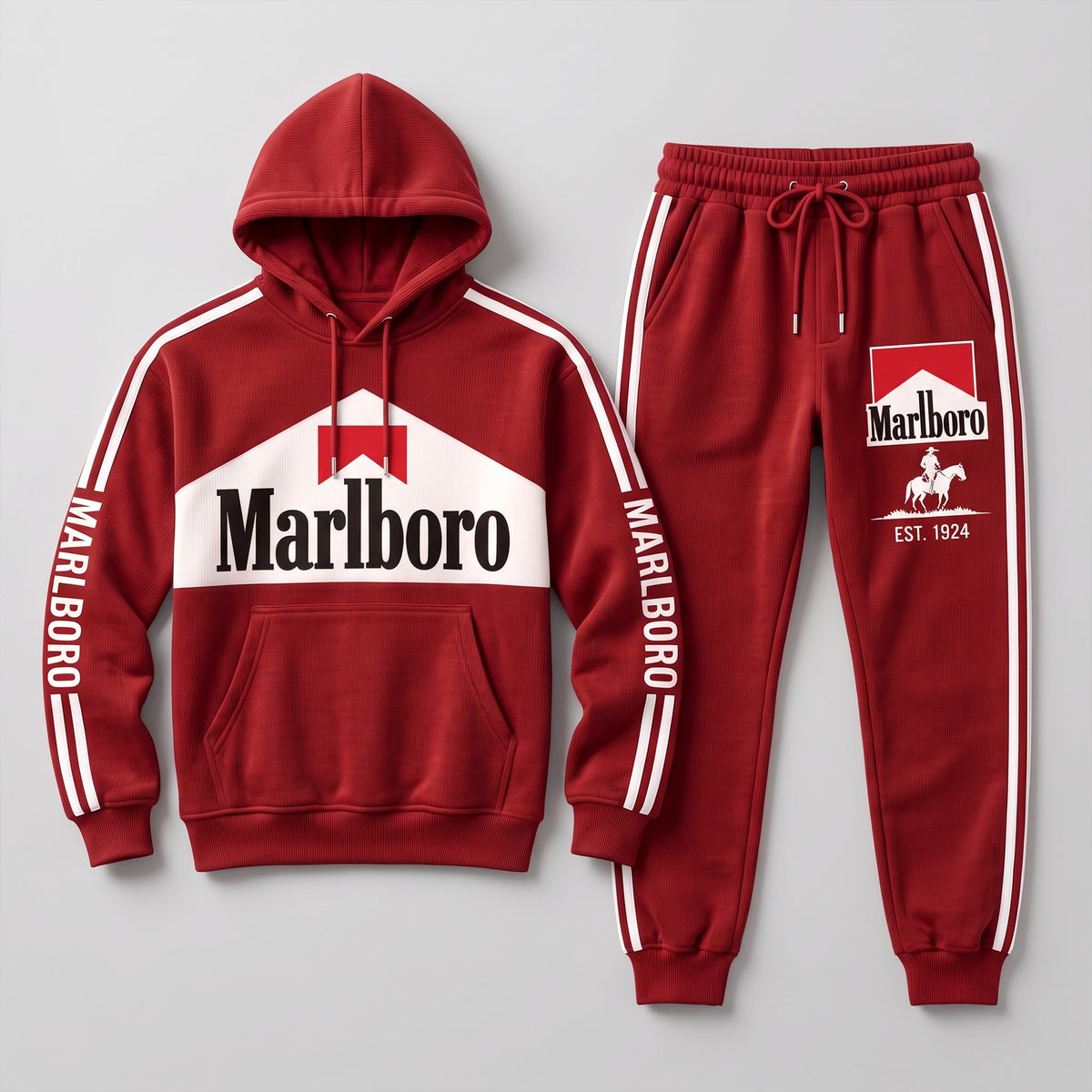 Marlbo EST. 1924 All Over Printed Hoodie And Sweatpants Set