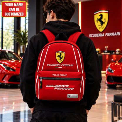 Scuderia Ferrar Racing Backpack, Personalized Racing Backpack