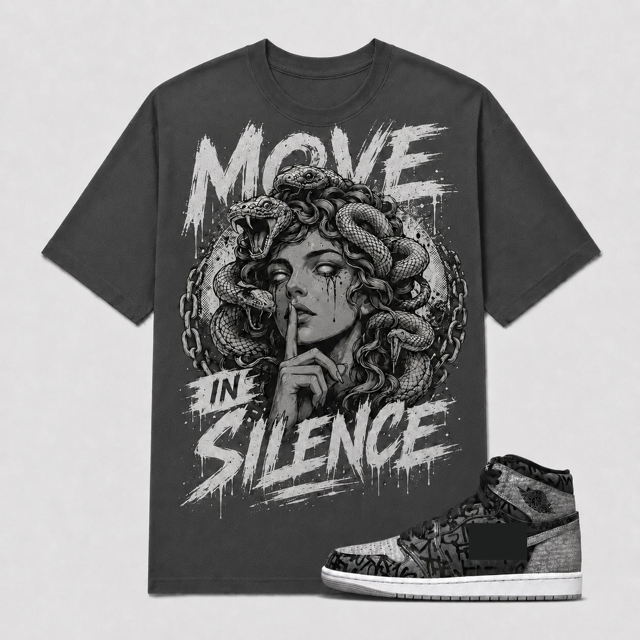 "MOVE IN SILENCE" Shirt To Match AJ 1 High Rebellionaire, AJ 1 Matching Shirt