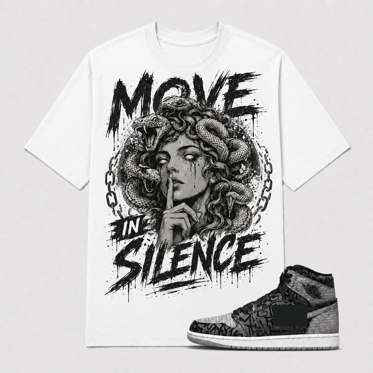 "MOVE IN SILENCE" Shirt To Match AJ 1 High Rebellionaire, AJ 1 Matching Shirt