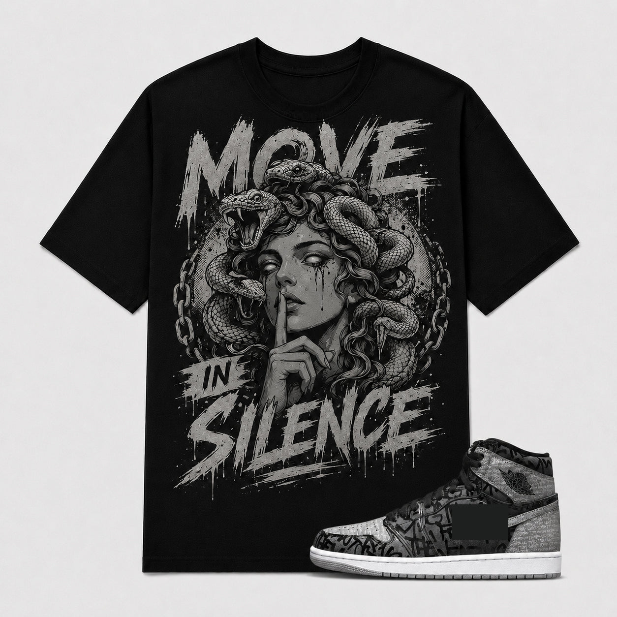 "MOVE IN SILENCE" Shirt To Match AJ 1 High Rebellionaire, AJ 1 Matching Shirt