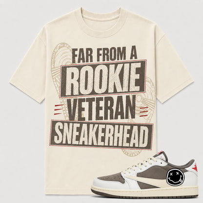 "FAR FROM ROOKIE" Shirt To Match AJ 1 Travis ‘Reverse Mocha’, AJ 1 Matching Shirt