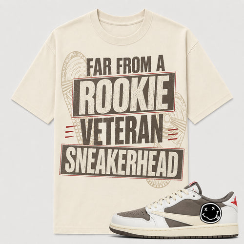 "FAR FROM ROOKIE" Shirt To Match AJ 1 Travis ‘Reverse Mocha’, AJ 1 Matching Shirt