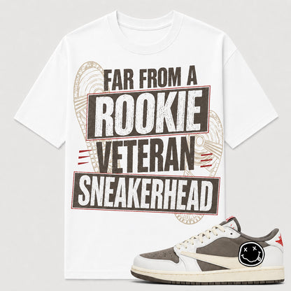 "FAR FROM ROOKIE" Shirt To Match AJ 1 Travis ‘Reverse Mocha’, AJ 1 Matching Shirt