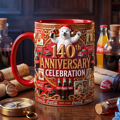 Cola 140th Anniversary Accent Mug V12, Cream Mug Gifts , Holiday Gifts