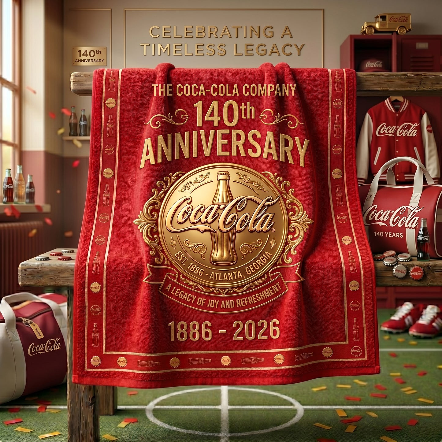 Cola 140th Anniversary 3D Fleece Blanket