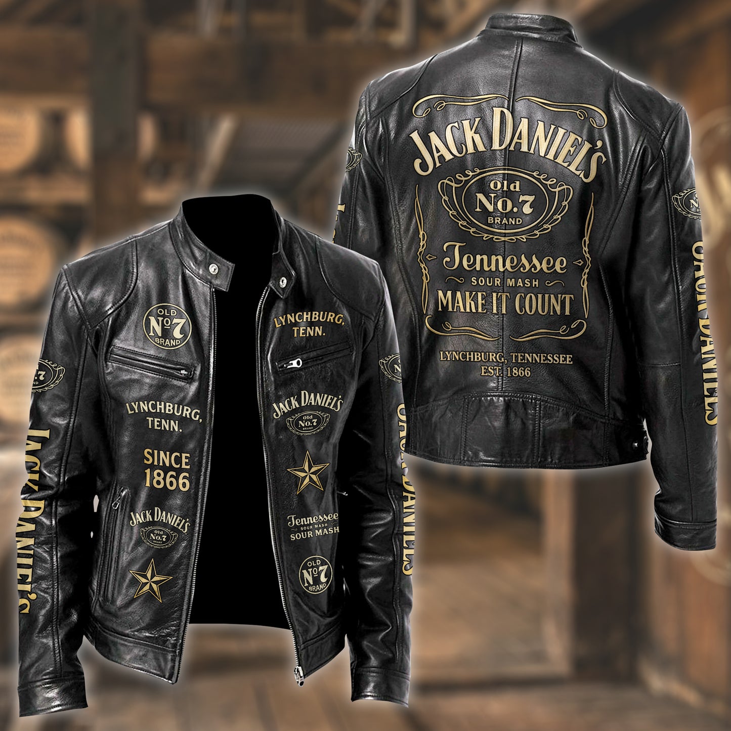Jack Dani Old No.7 Brand Collar Leather Jacket V7