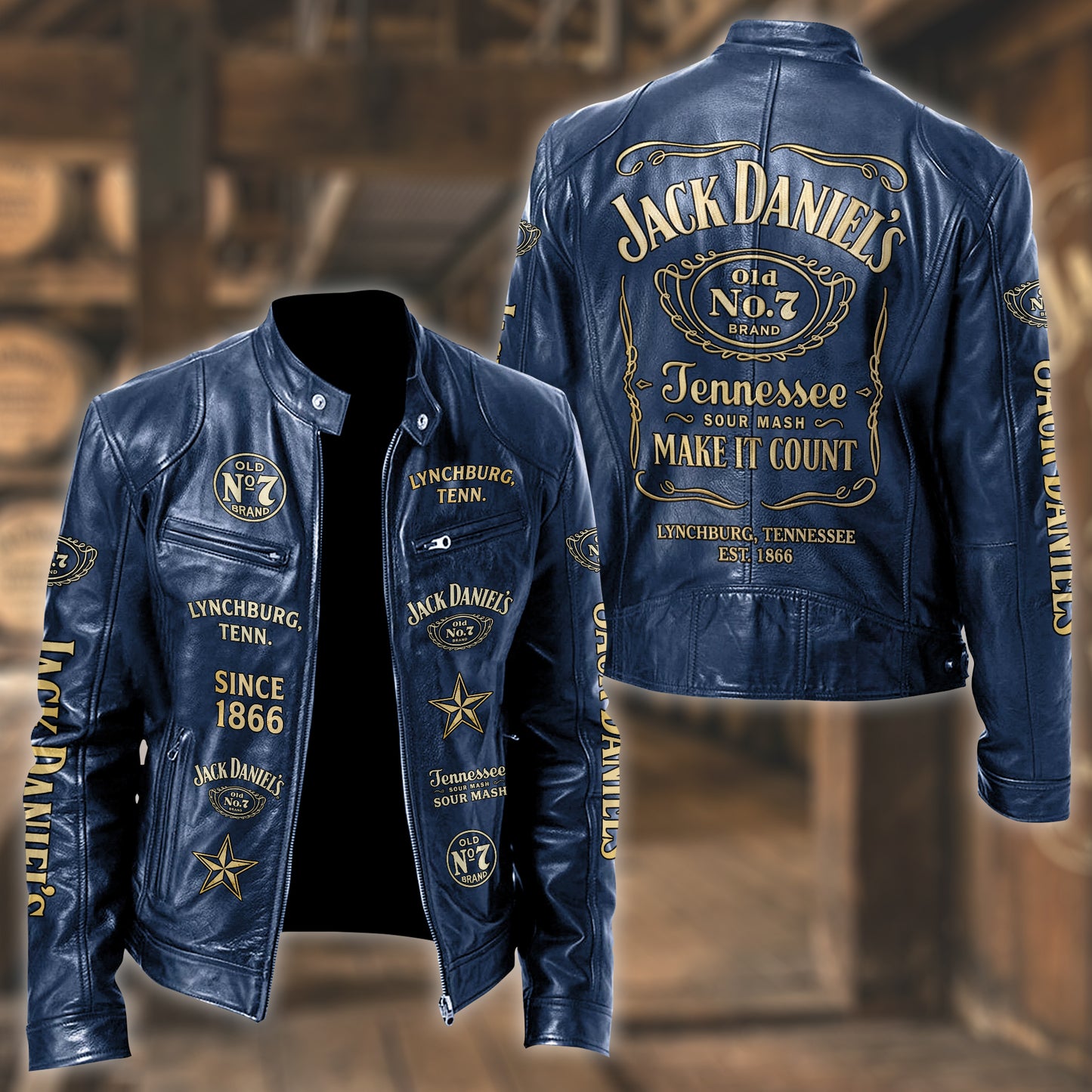 Jack Dani Old No.7 Brand Collar Leather Jacket V7