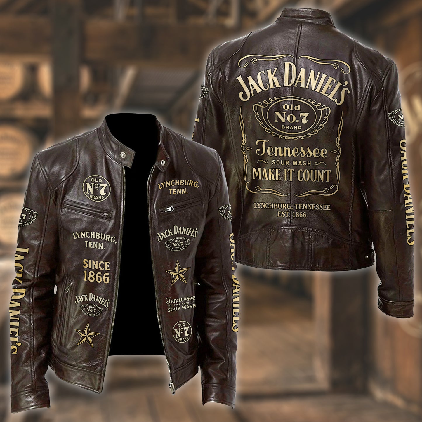 Jack Dani Old No.7 Brand Collar Leather Jacket V7