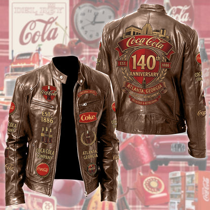 Cola 140th Anniversary Collar Leather Jacket V3