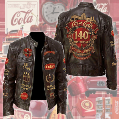 Cola 140th Anniversary Collar Leather Jacket V3