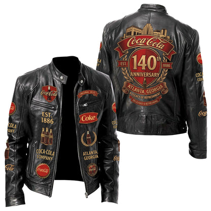 Cola 140th Anniversary Collar Leather Jacket V3