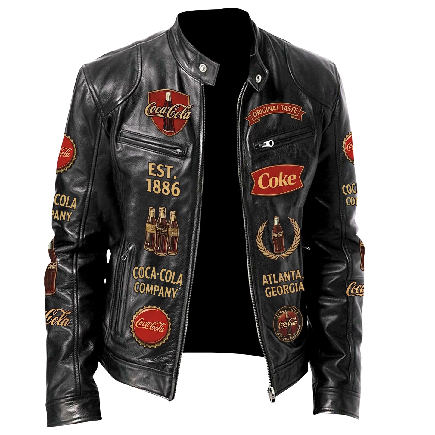 Cola 140th Anniversary Collar Leather Jacket V3