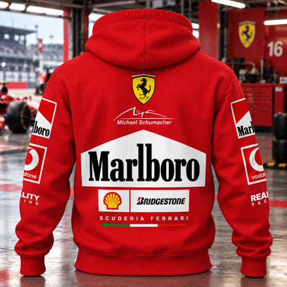 Marlbo Ferrar Racing Zip Hoodie , Marlbo Zip Hoodie