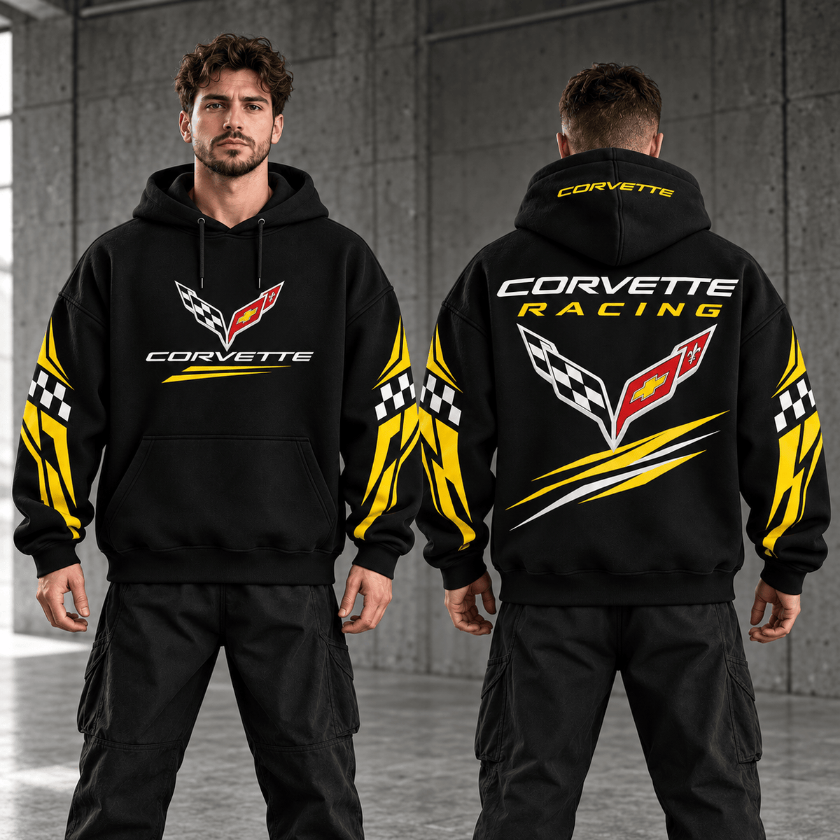Corvett Racing Hoodie , Corvett Hoodie 3D