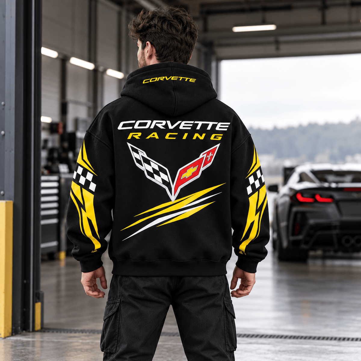 Corvett Racing Hoodie , Corvett Hoodie 3D