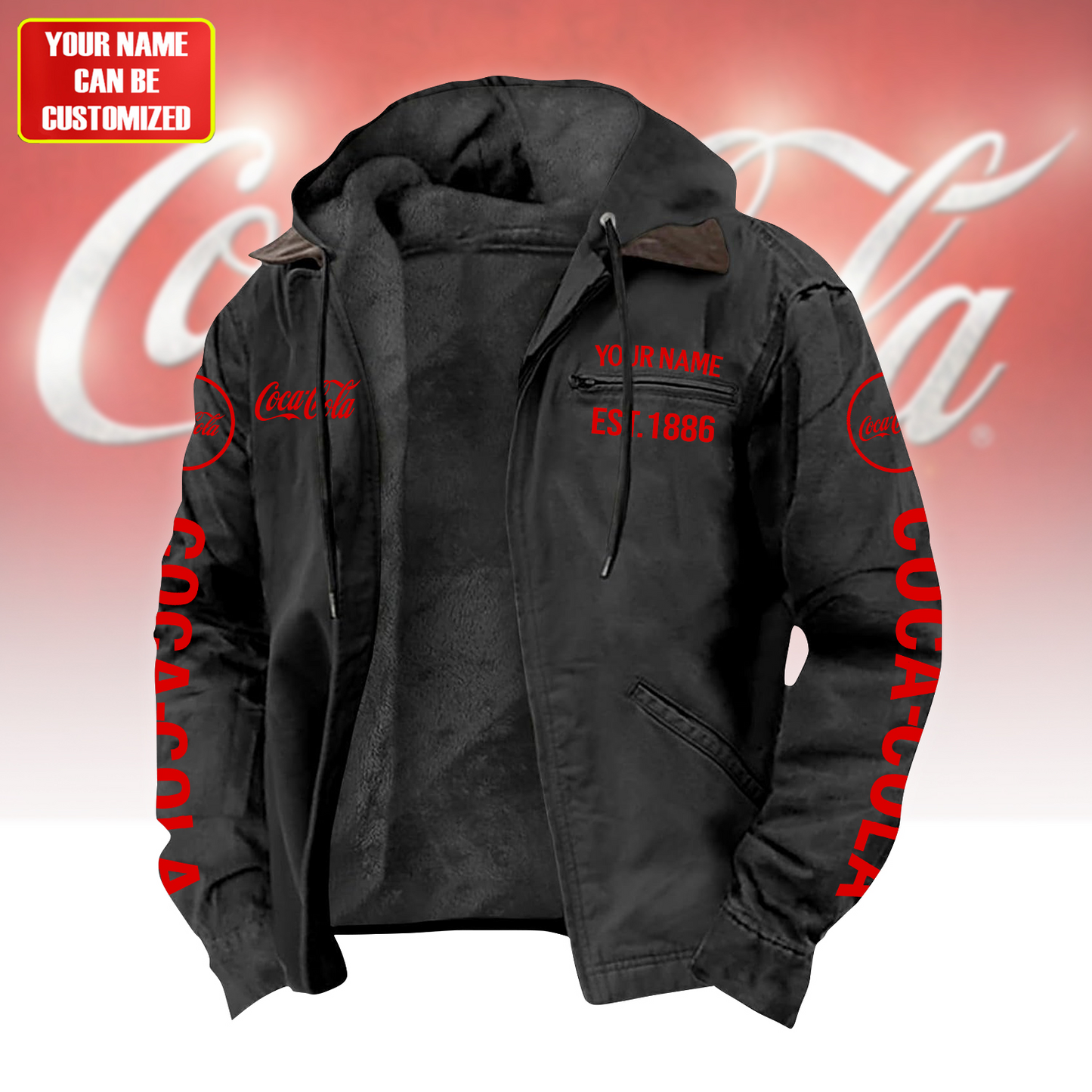 Personalized Cola Taste The Feeling Fur lining Paddle Jacket