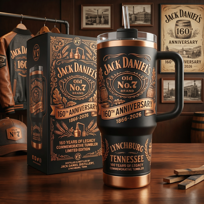 Jack Dani 160th Anniversary Insulated Tumbler 30oz V13 , Jack Dani Tumbler 40oz (1866 - 2026)