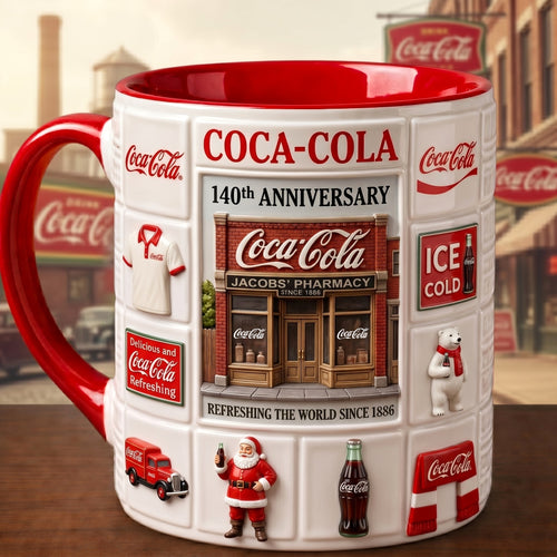 Cola 140th Anniversary Accent Mug V5, Cream Mug Gifts , Holiday Gifts