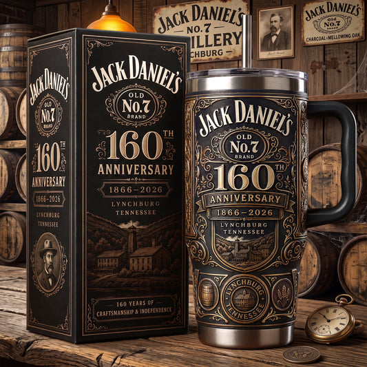 Jack Dani 160th Anniversary Insulated Tumbler 30oz V15 , Jack Dani Tumbler 40oz