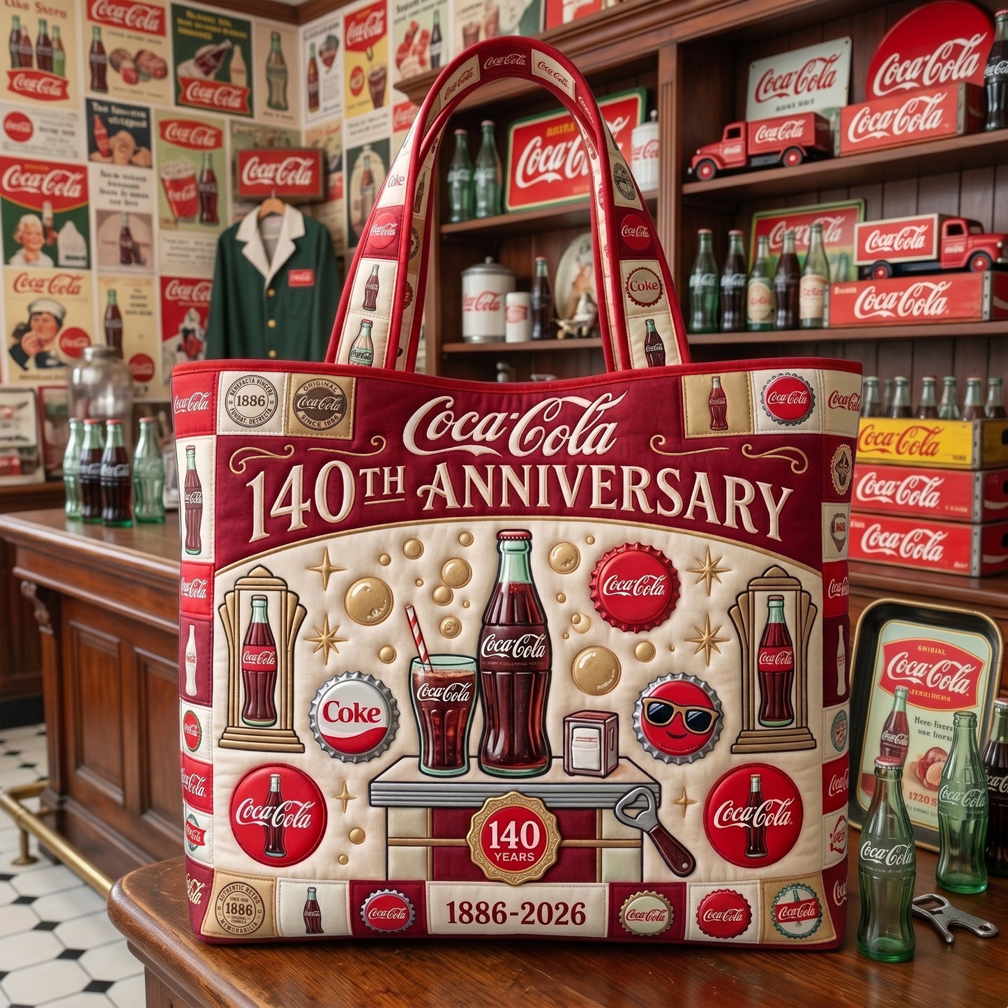 Cola 140th Anniversary Quilted Tote Bag V2
