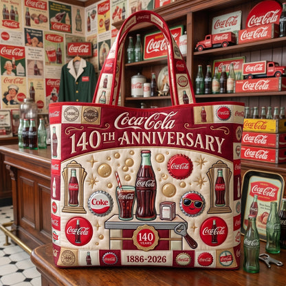 Cola 140th Anniversary Quilted Tote Bag V2
