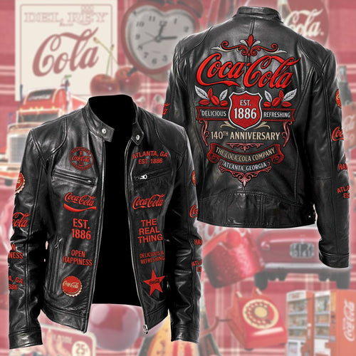 Cola EST. 1886 Collar Leather Jacket V2