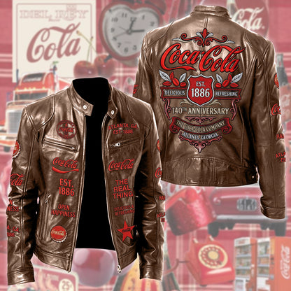 Cola EST. 1886 Collar Leather Jacket V2
