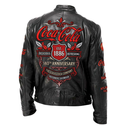 Cola EST. 1886 Collar Leather Jacket V2