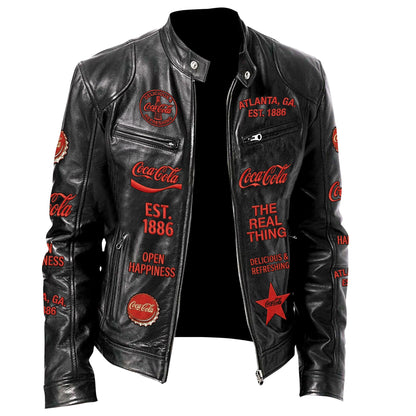 Cola EST. 1886 Collar Leather Jacket V2