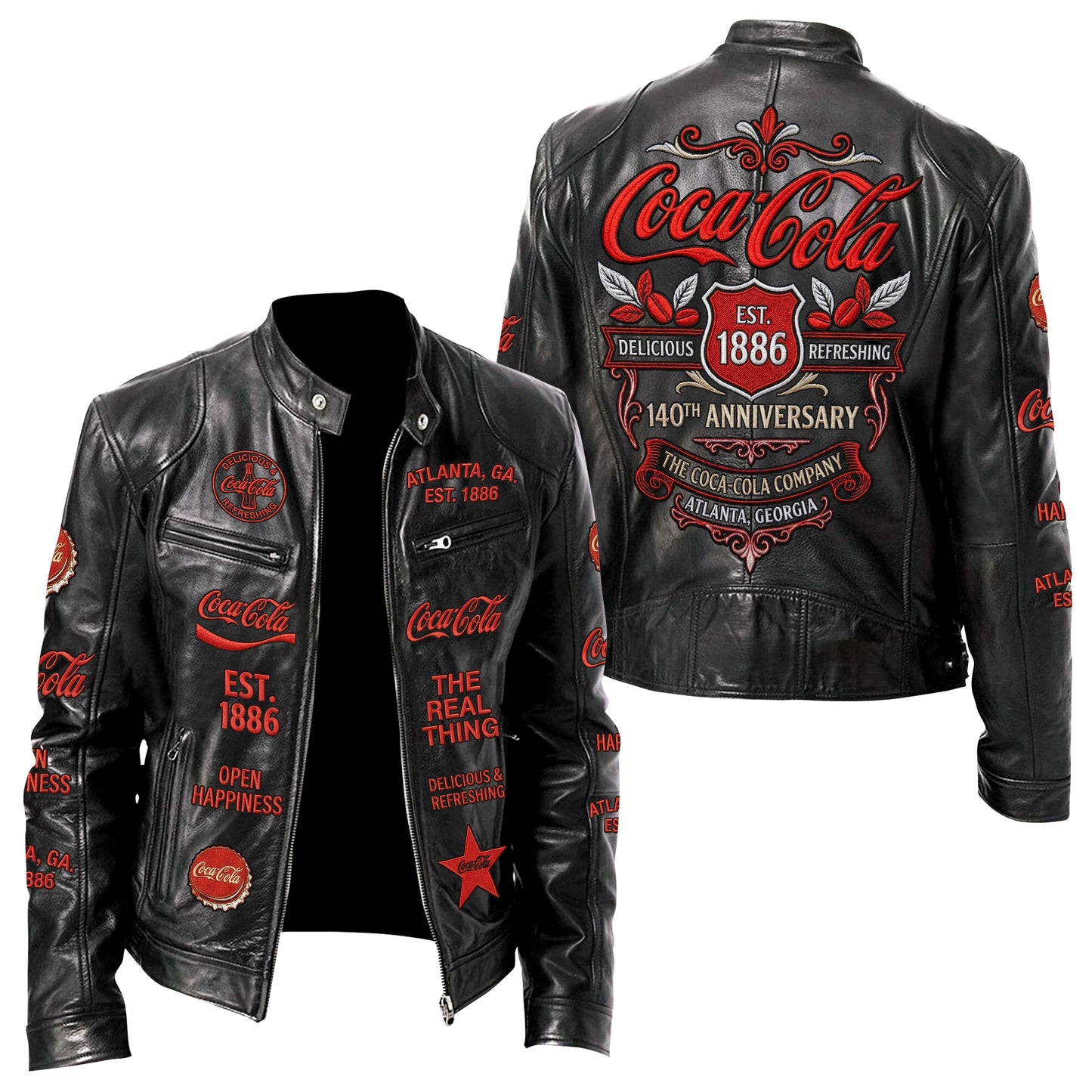 Cola EST. 1886 Collar Leather Jacket V2