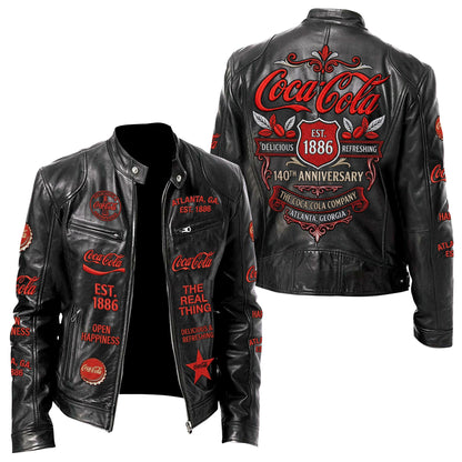 Cola EST. 1886 Collar Leather Jacket V2