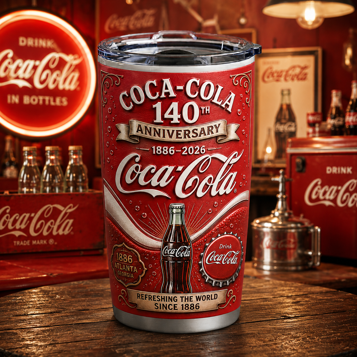 Cola 140th Anniversary Tumbler , Cola 20oz 30oz Cup