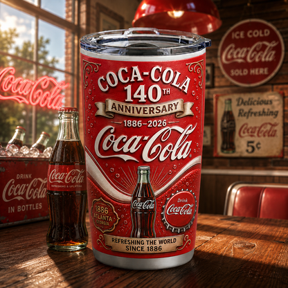 Cola 140th Anniversary Tumbler , Cola 20oz 30oz Cup