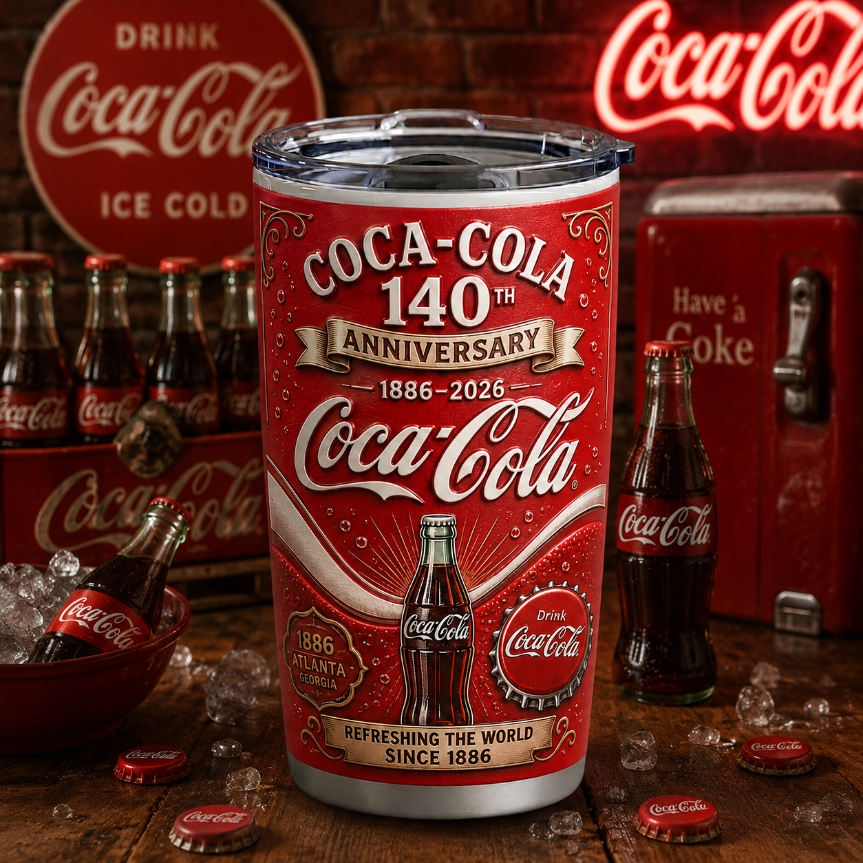 Cola 140th Anniversary Tumbler , Cola 20oz 30oz Cup