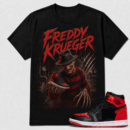 "FREDDY" Shirt To Match AJ 1 Retro High ‘Satin Bred’, AJ 1 Matching Shirt