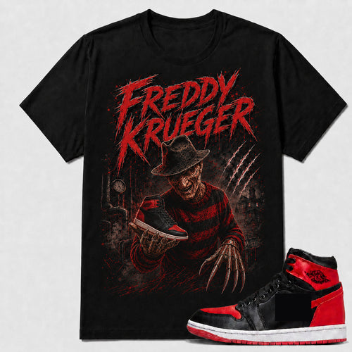 "FREDDY" Shirt To Match AJ 1 Retro High ‘Satin Bred’, AJ 1 Matching Shirt