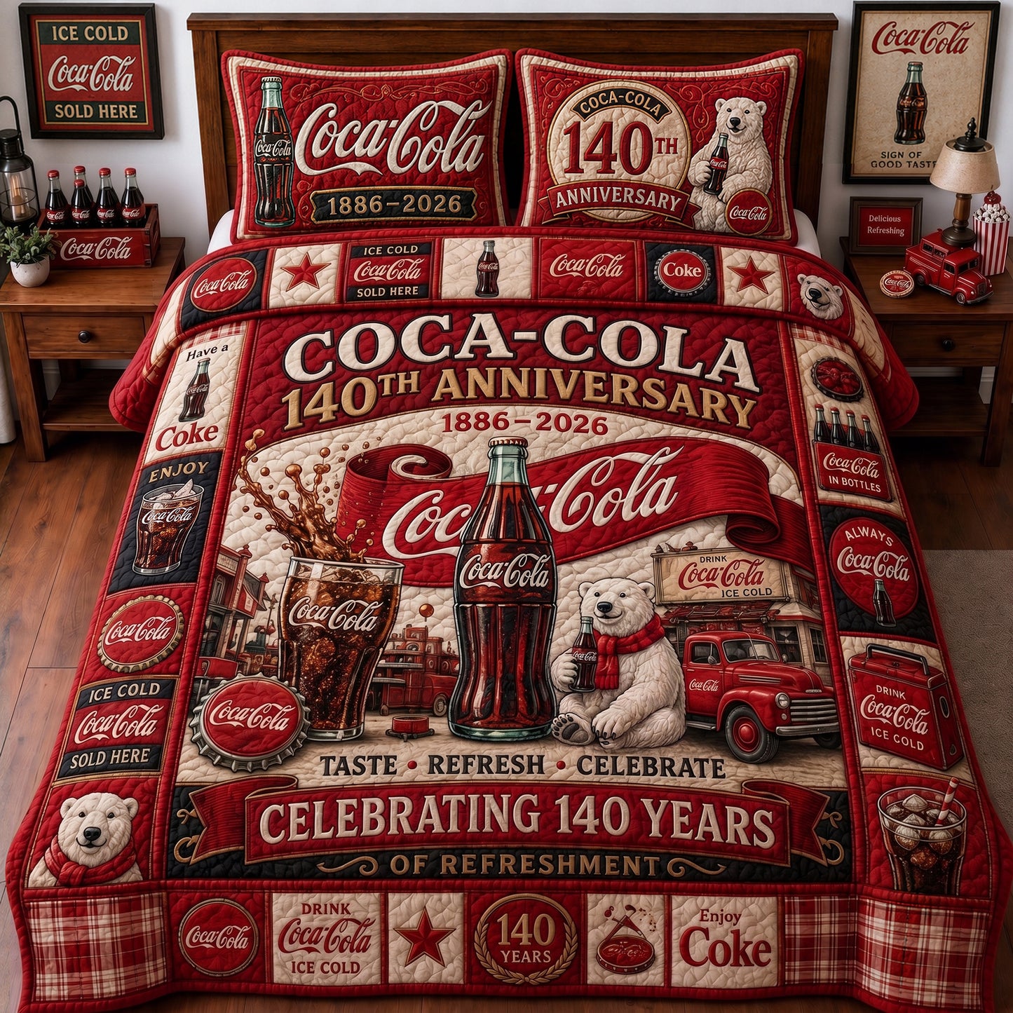 Cola 140TH Anniversary Pattern Bedding Set V2