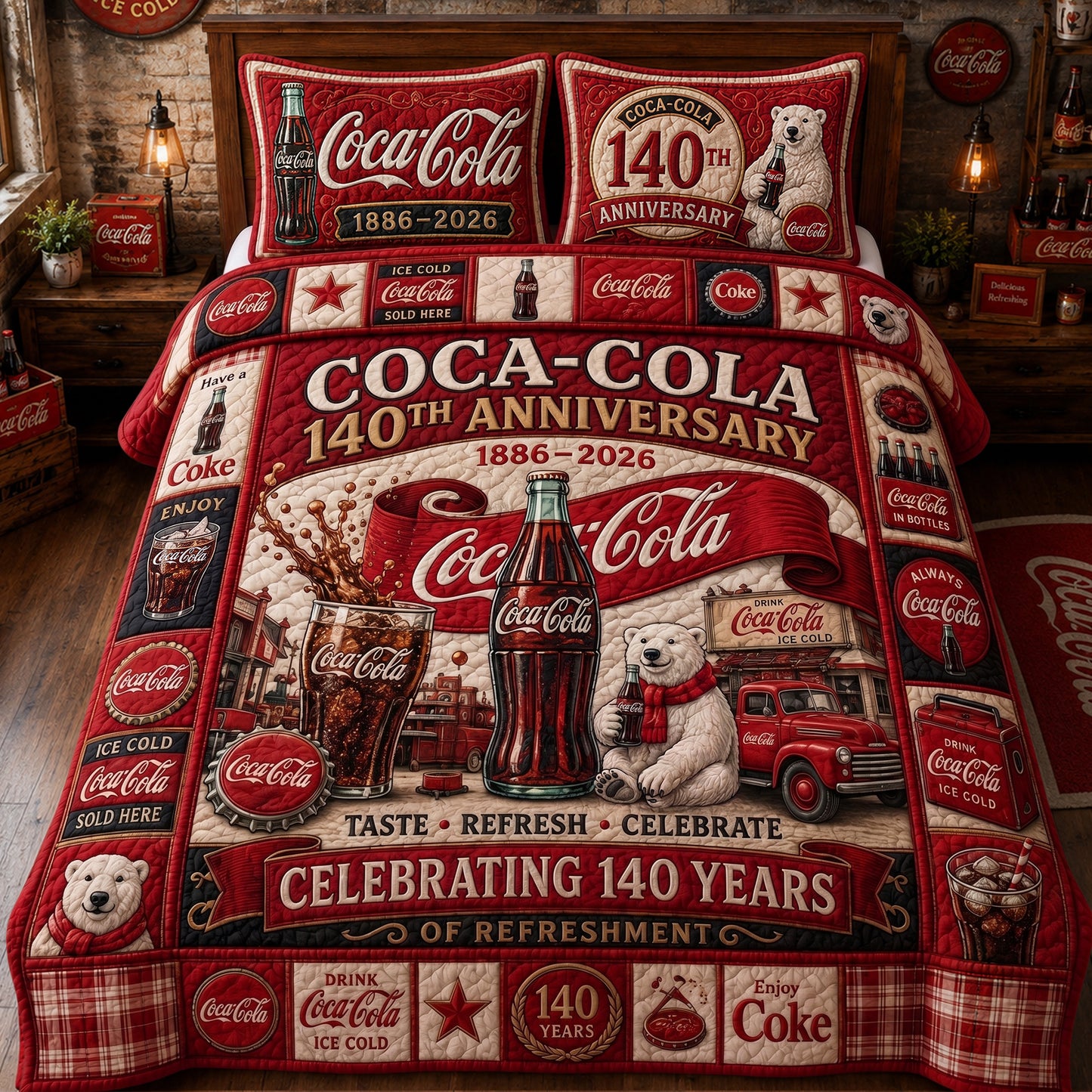 Cola 140TH Anniversary Pattern Bedding Set V2