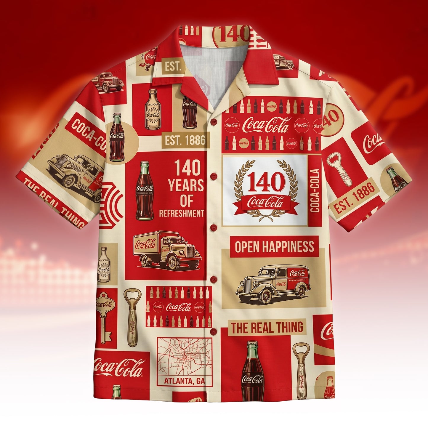 Cola 140th Anniversary Hawaii Shirt Beach Short V6